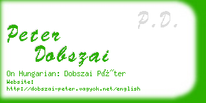 peter dobszai business card